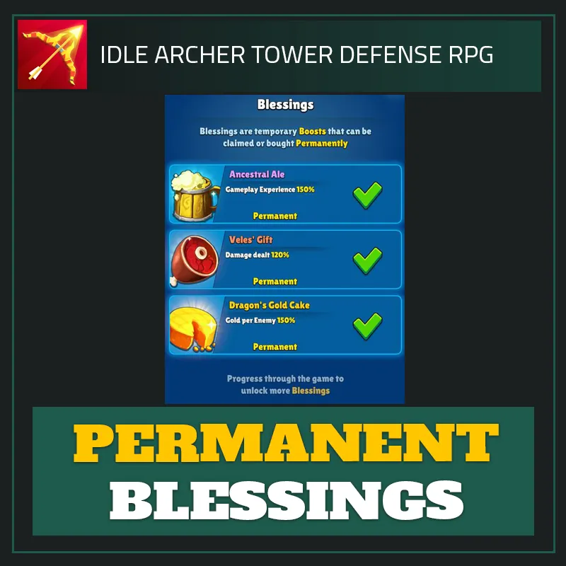 Permanent Blessings — Idle Archer Tower Defense-Idle Archer Tower Defense RPG