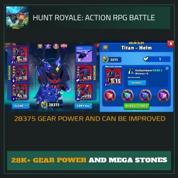 Hunt Royale Maxed Accounts — (Titan's Gear, All Hunters, Mega Stones)