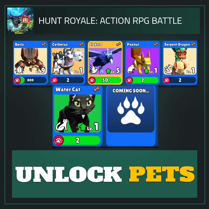 Unlock Pets  — Hunt Royale-Hunt Royale