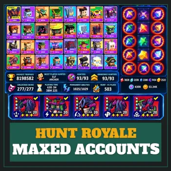 Hunt Royale Maxed Accounts — (Titan's Gear, All Hunters, Mega Stones)
