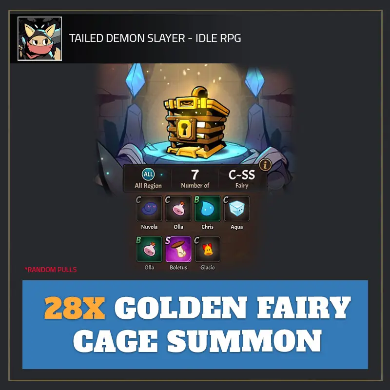28x Golden Fairy Cage Summon — Tailed Demon Slayer